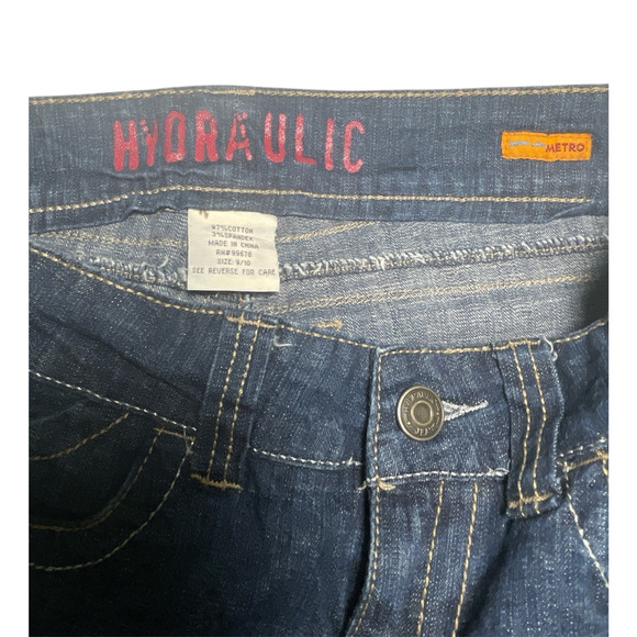 Hydraulic Women's Juniors Jeans Super Low Metro Flare Blue Denim Size 9/10 - Picture 3 of 10